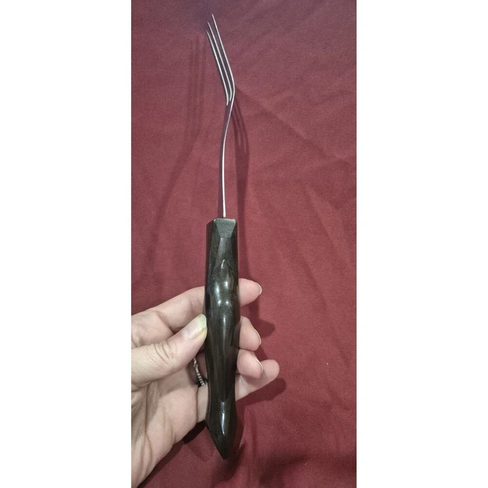 Cutco 1726 KC Turning Carving 3-Prong Fork Brown Handle EUC